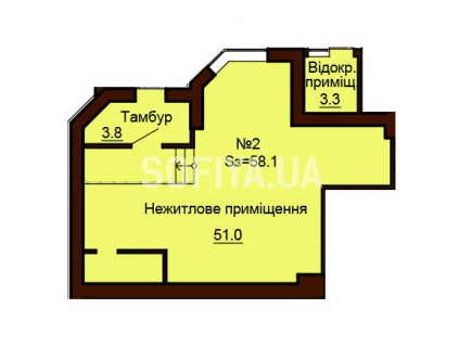 Нежилое помещение 58.1 м/кв - ЖК София