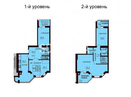 Двухуровневая квартира 145.5 м/кв - ЖК София