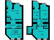 Двухуровневая квартира 151,1 м/кв - ЖК София