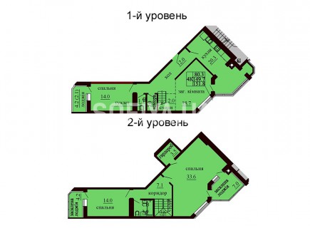 Двухуровневая квартира 151.8 м/кв - ЖК София