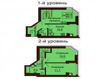 Двухуровневая квартира 66 м/кв - ЖК София