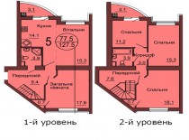 Двухуровневая квартира 127.5 м/кв - ЖК София