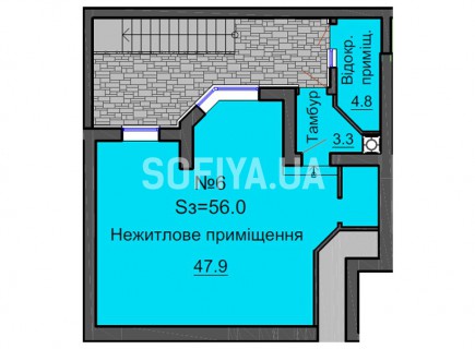 Нежилое помещение 56 м/кв - ЖК София
