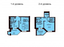 Двухуровневая квартира 84.1 м/кв - ЖК София