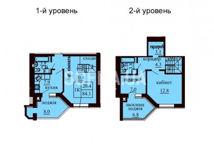 Двухуровневая квартира 84.1 м/кв - ЖК София