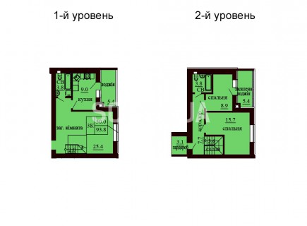 Двухуровневая квартира 93.8 м/кв - ЖК София