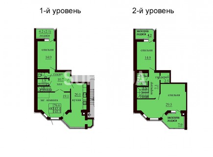 Двухуровневая квартира 145.5 м/кв - ЖК София