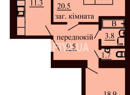 2-х комнатная квартира 73.9 м/кв - ЖК София