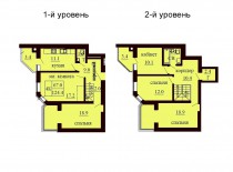 Двухуровневая квартира 124.4 м/кв - ЖК София