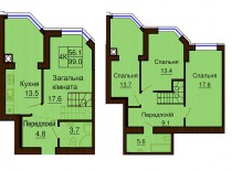 Двухуровневая квартира 99 м/кв - ЖК София