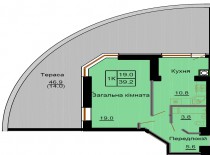 Однокомнатная квартира 39,2 м/кв - ЖК София