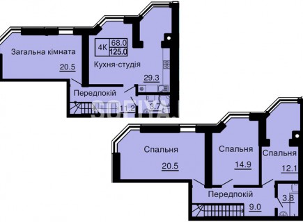 Двухуровневая квартира 125 м/кв - ЖК София