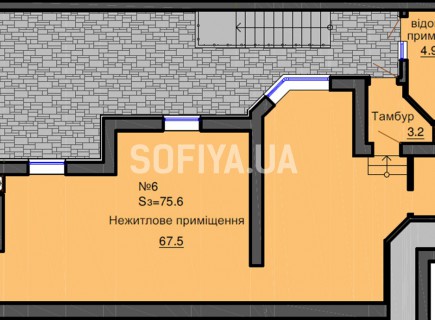 Нежилое помещение 75.6 м/кв - ЖК София