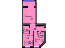 Двухкомнатная квартира 49 м/кв - ЖК София