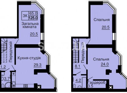Двухуровневая квартира 125 м/кв - ЖК София