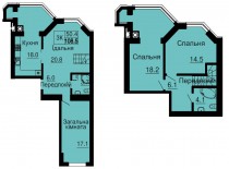 Двухуровневая квартира 108,5 м/кв - ЖК София