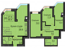 Дворівнева квартира 93,4 м.кв - ЖК София