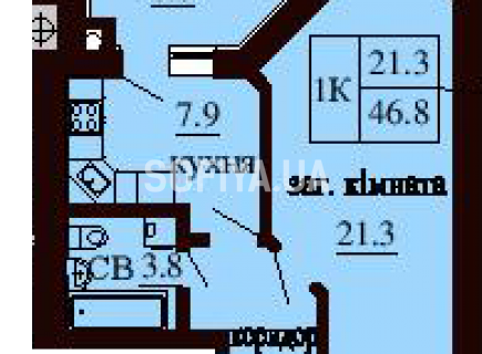 Однокомнатная квартира 46.8 м/кв - ЖК София