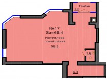 Нежилое помещение 69,4 м/кв - ЖК София
