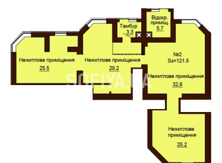 Нежилое помещение 121.5 м/кв - ЖК София