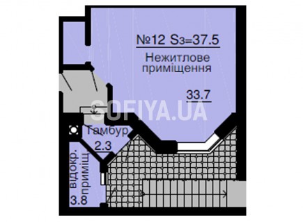 Нежилое помещение 37,5 м/кв - ЖК София