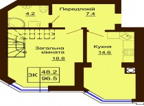 Двухуровневая квартира 96.5 м/кв - ЖК София