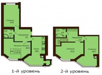 Двухуровневая квартира 115.9 м/кв - ЖК София