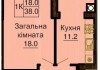 Однокомнатная квартира 38.0 м/кв - ЖК София