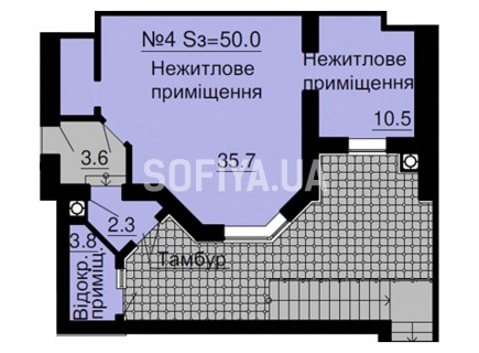 Нежилое помещение 50 м/кв - ЖК София