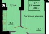 Однокомнатная квартира 38,2 м/кв - ЖК София