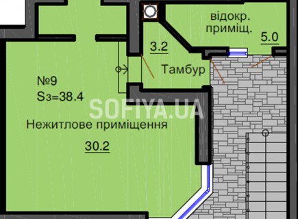 Нежилое помещение 38.4 м/кв - ЖК София