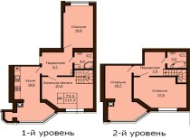 Двухуровневая квартира 117.7 м/кв - ЖК София