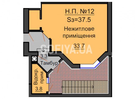 Нежилое помещение 37,5 м/кв - ЖК София