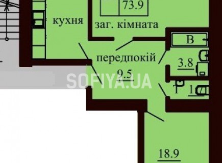 2-х комнатная квартира 73.9 м/кв - ЖК София