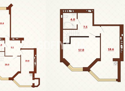 Двухуровневая квартира 115.9 м/кв - ЖК София