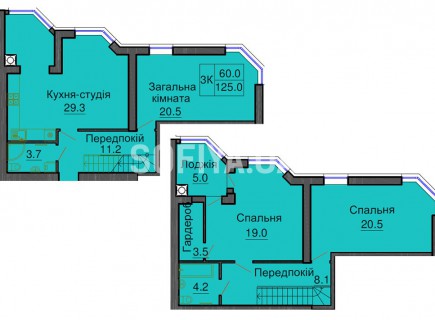 Двухуровневая квартира 125 м/кв - ЖК София