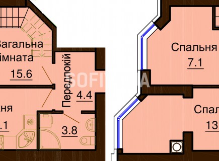 Двухуровневая квартира 65 м/кв - ЖК София