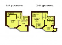 Двухуровневая квартира 94.2 м/кв - ЖК София