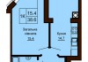 Однокомнатная квартира 38.6 м/кв - ЖК София