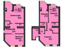 Двухуровневая квартира 159,4 м/кв  - ЖК София