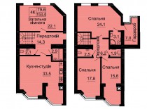 Двухуровневая квартира 153,4 м/кв - ЖК София