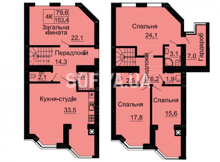 Двухуровневая квартира 153,4 м/кв - ЖК София