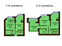 Двухуровневая квартира 87.5 м/кв - ЖК София