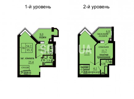 Двухуровневая квартира 95.3 м/кв - ЖК София