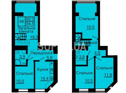 Двухуровневая квартира 94,5 м/кв - ЖК София