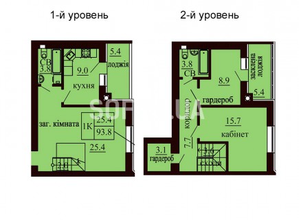 Двухуровневая квартира 93.8 м/кв - ЖК София