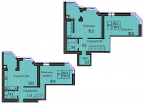 Двухуровневая квартира 129,3 м/кв - ЖК София