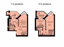 Двухуровневая квартира 95.3 м/кв - ЖК София