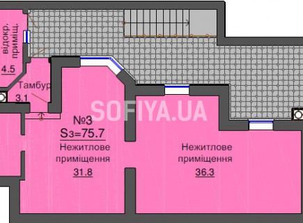 Нежилое помещение 75,7 м/кв - ЖК София