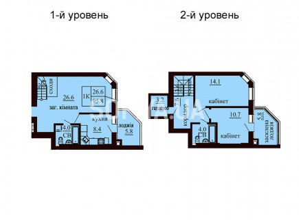 Двухуровневая квартира 95.8 м/кв - ЖК София